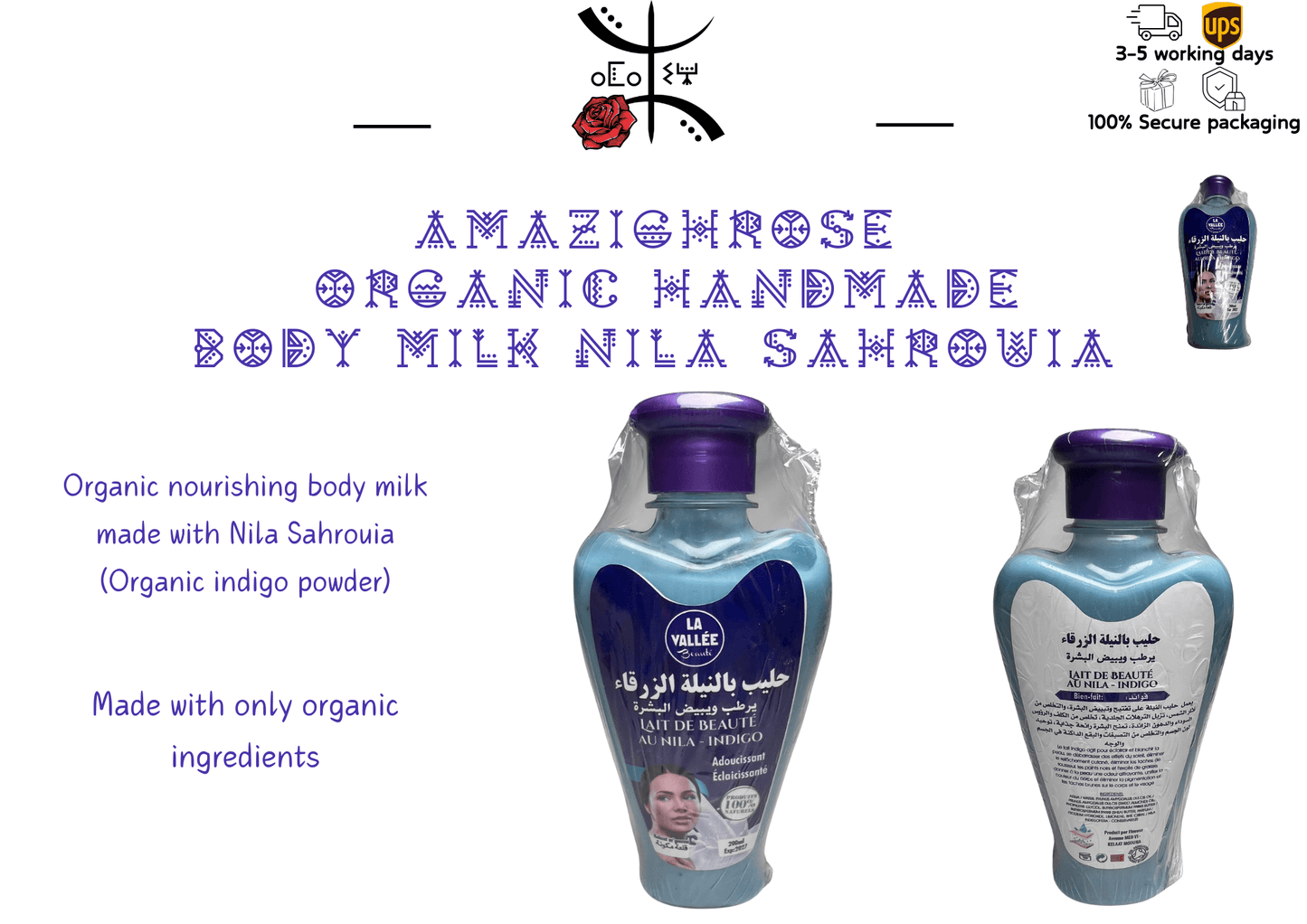 Organic Body milk, Moroccan body milk with organic ingredients