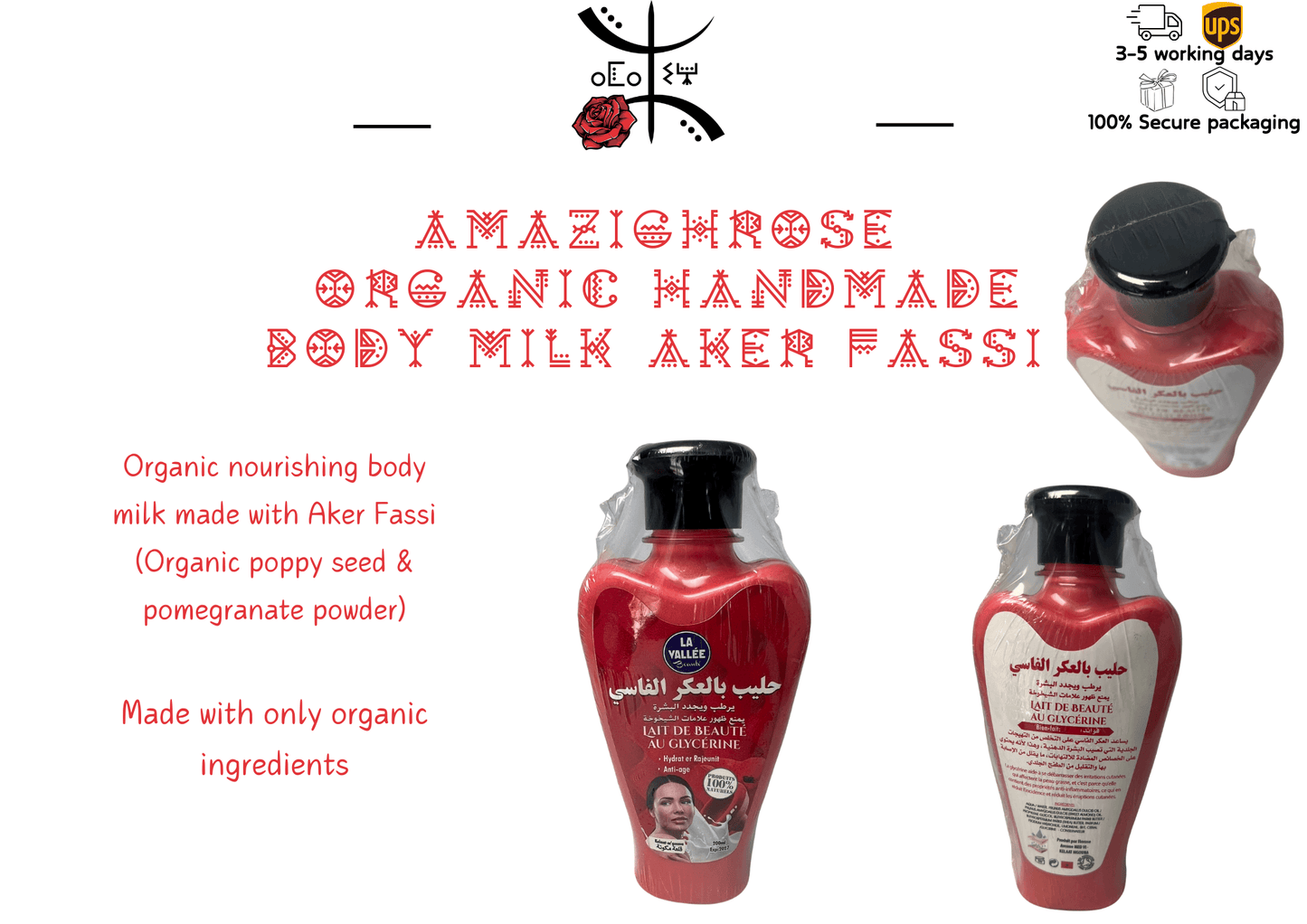 Organic Body milk, Moroccan body milk with organic ingredients