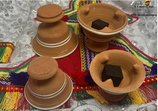 Moroccan Clay Bakhour Burner – Traditional Incense Holder, Incense burner, Bakhour, - Amazighrose