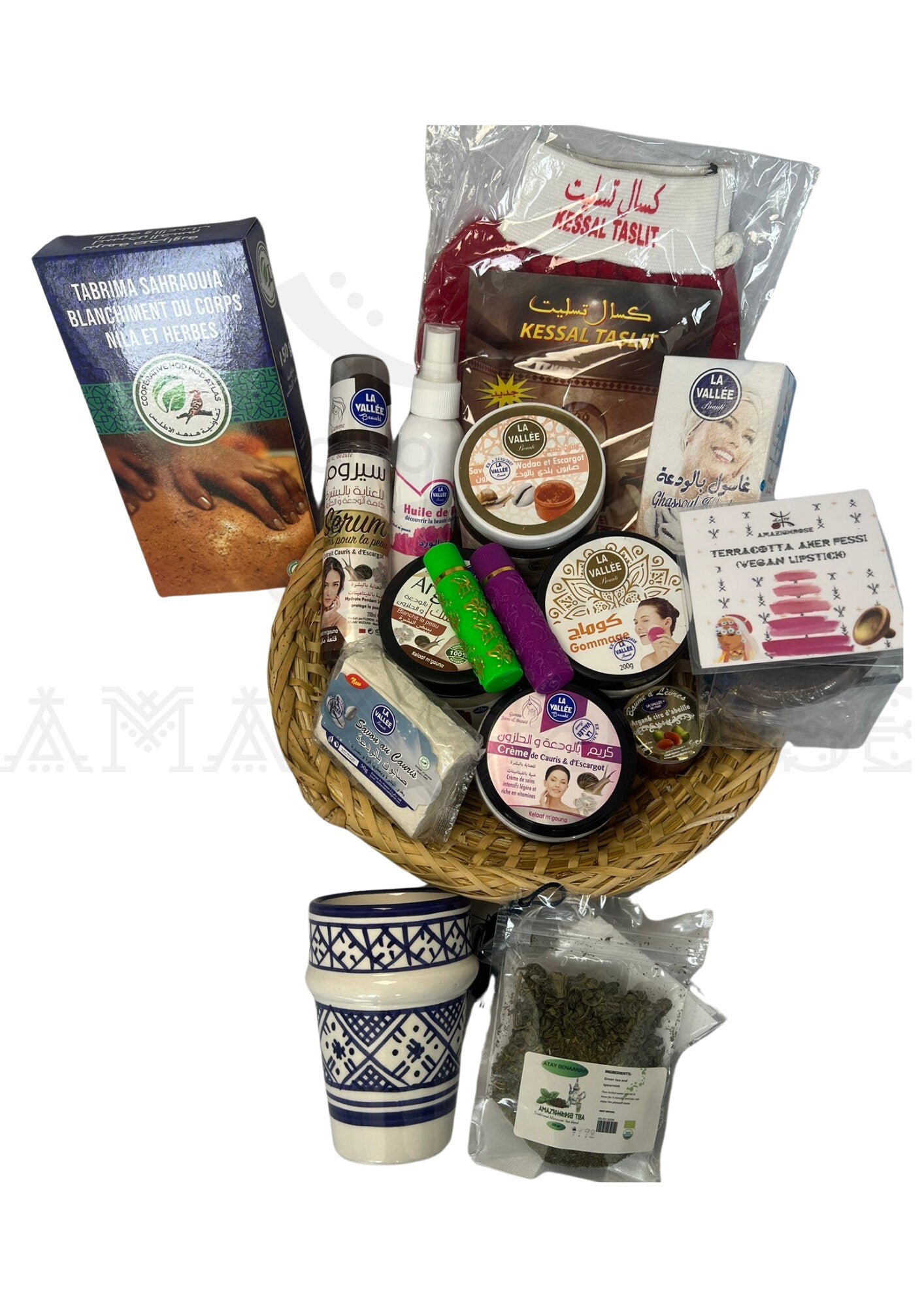 Handmade Moroccan Hamam beauty basket, Organic products, Nila basket, Argan Basket, Rose Basket, Aker Fassi Basket & Snail mucin basket - Amazighrose