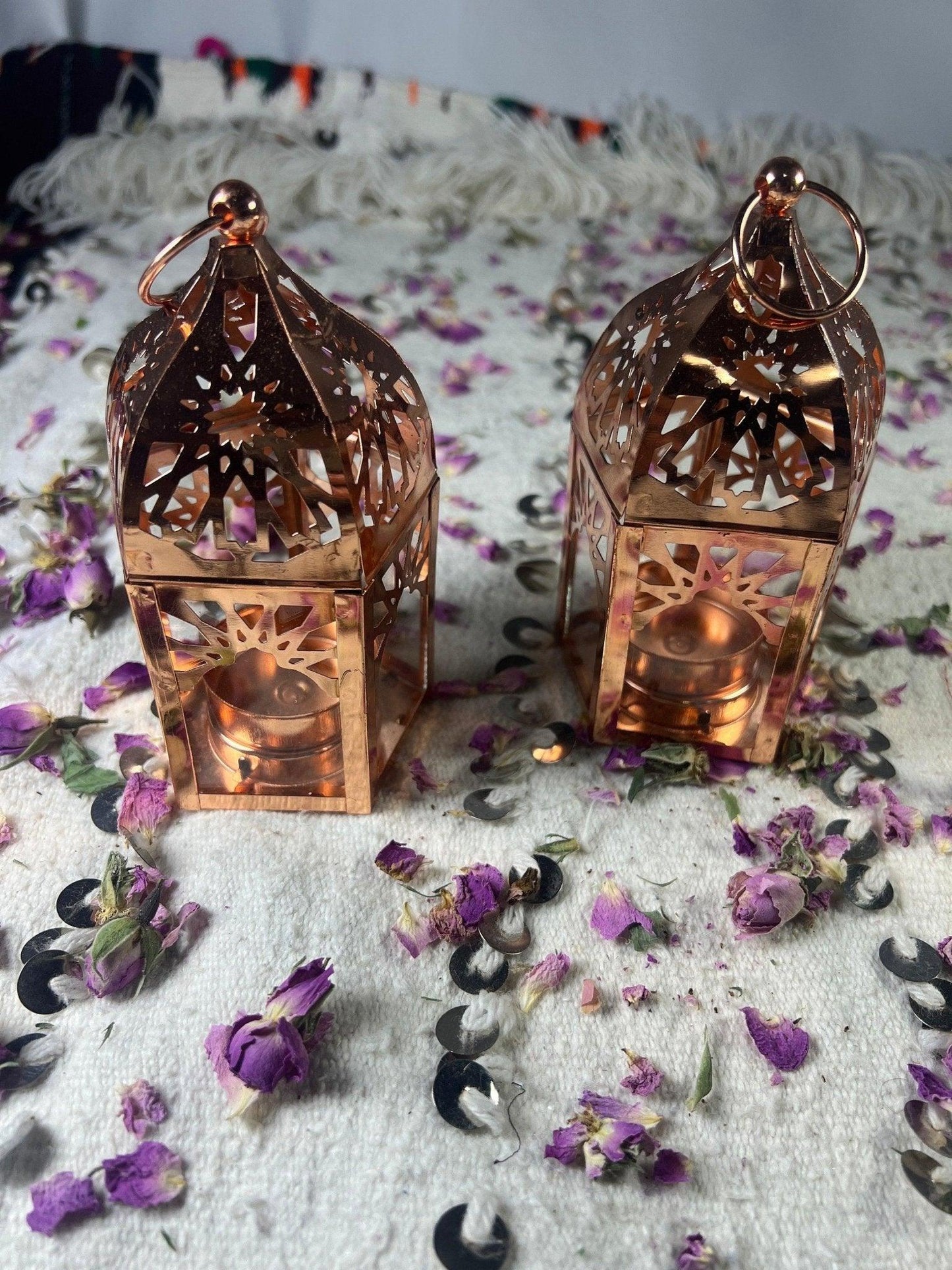 Amazighrose Lamps Gold Rose 2pcs - Amazighrose