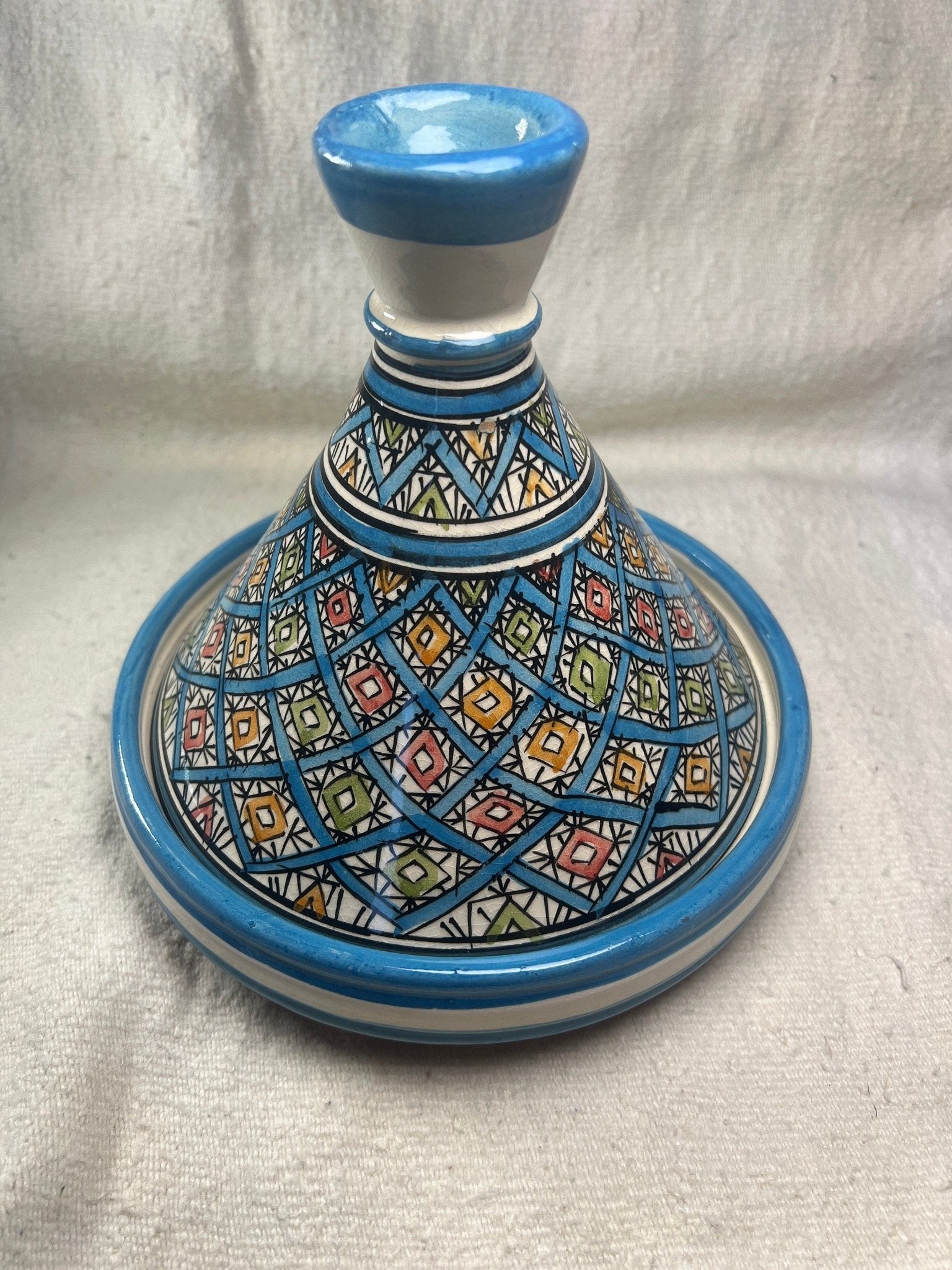 Moroccan handmade ceramic tagine serving table - Amazighrose