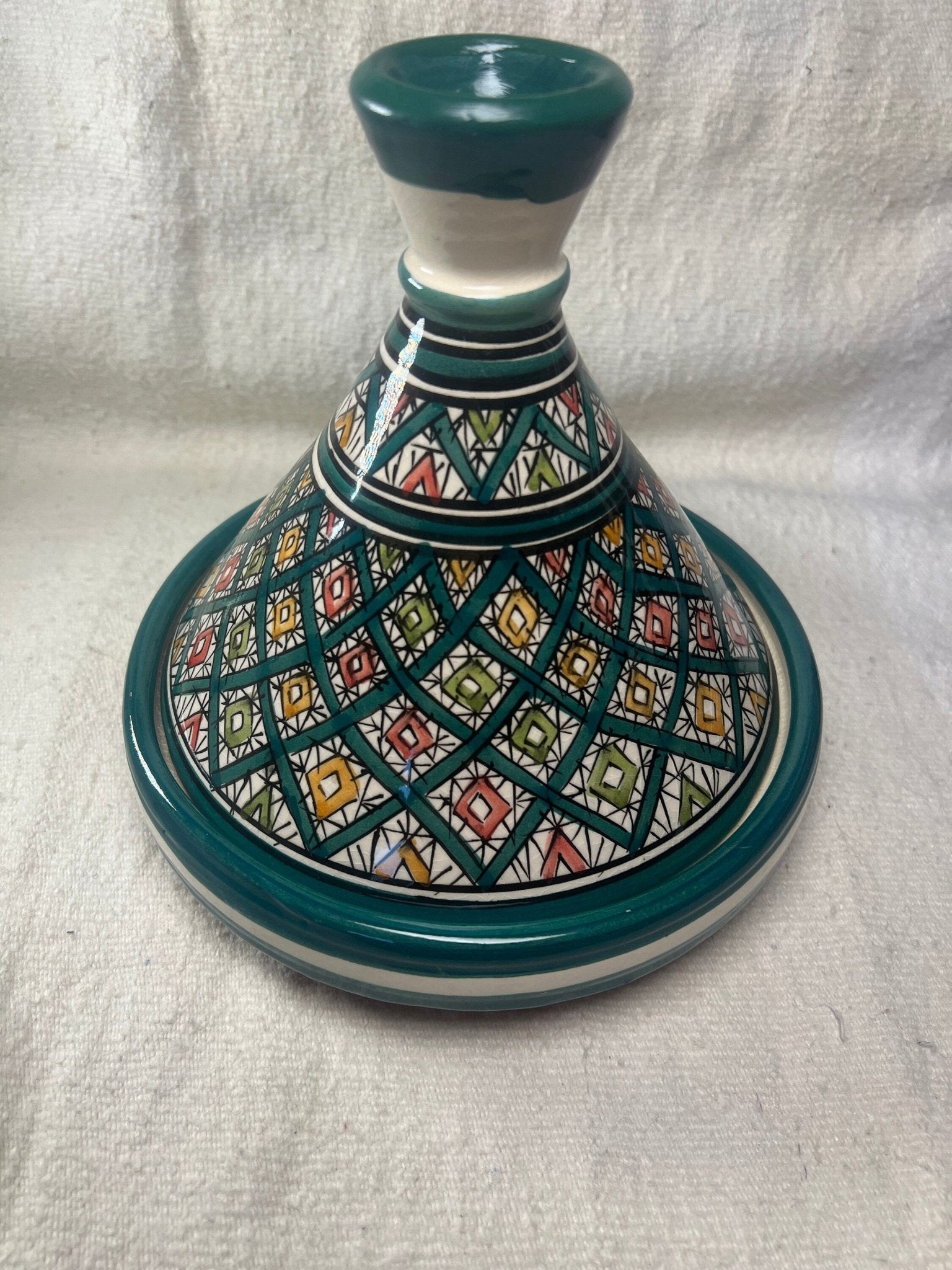 Moroccan handmade ceramic tagine serving table - Amazighrose