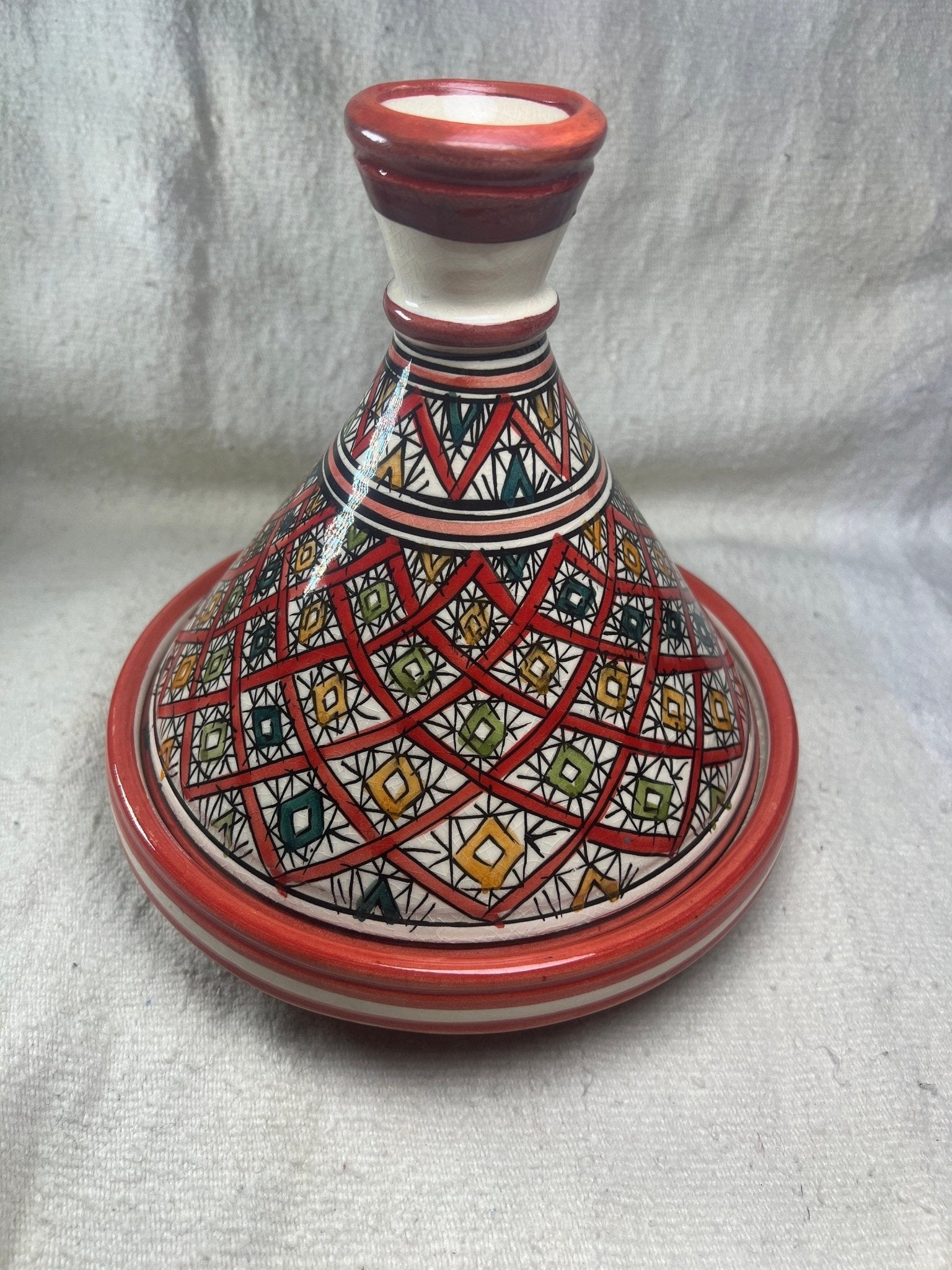 Moroccan handmade ceramic tagine serving table - Amazighrose