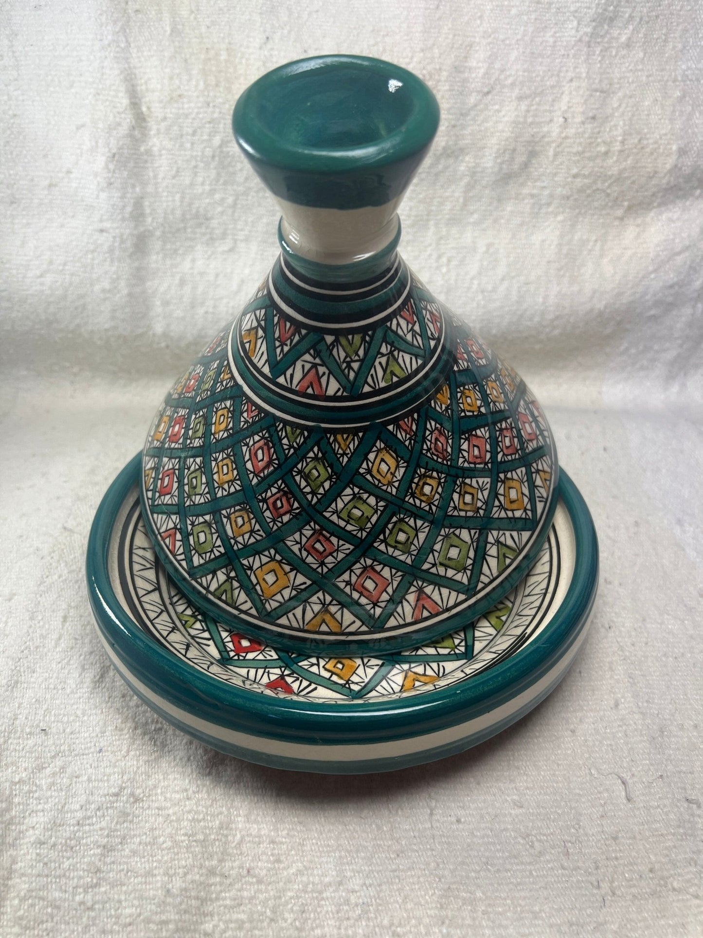 Moroccan handmade ceramic tagine serving table - Amazighrose